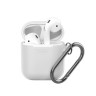 Чехол силиконовый для AirPods прозрачный с карабином