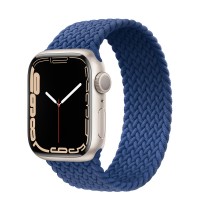 Apple Watch Series 7 41 мм, из алюминия «Сияющая звезда», плетеный монобраслет «Атлантический синий»