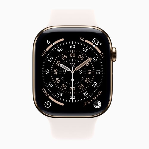 Apple Watch Series 11 42mm, Gold Titanium Case with Sport Band - Light Blush