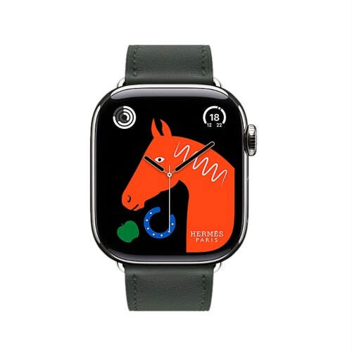 Ремешок Hermes для Apple Watch Single Tour 42 mm - Темно-зеленый (Vert Mongrove)