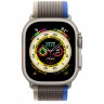 Apple Watch Ultra 49 мм, часы из титана, ремешок для трейла серый с синим (M/L)