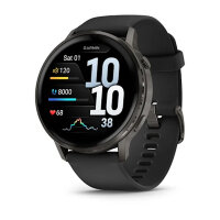 Умные часы Garmin Venu 4 45mm, Slate, Black Silicone Band