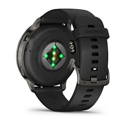 Умные часы Garmin Venu 4 45mm, Slate, Black Silicone Band