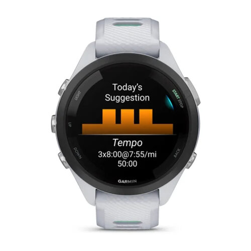 Умные часы Garmin Forerunner 265S 42mm, Black Bezel, Whitestone Case, Whitestone/Neo Tropic Silicone Band