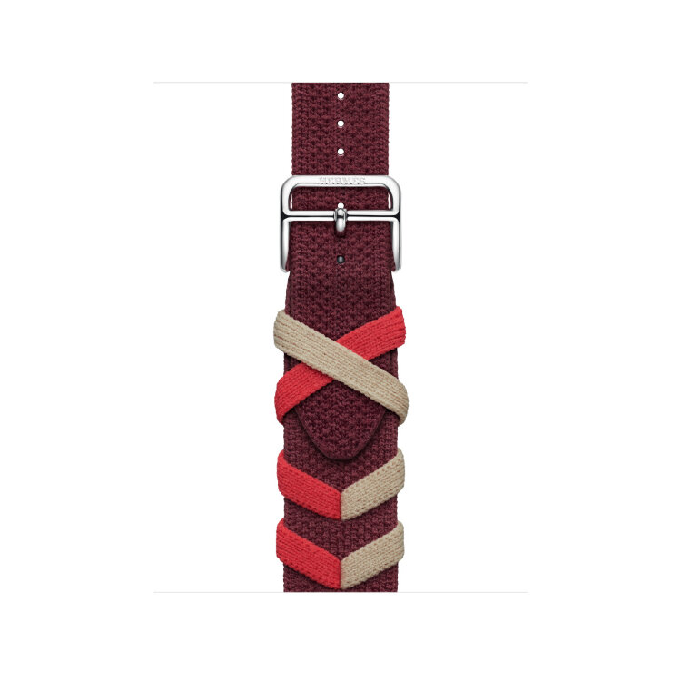 Ремешок Hermes для Apple Watch 42mm Bridon Single Tour - Красный (Rouge)