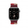 Ремешок Hermes для Apple Watch 42mm Bridon Single Tour - Красный (Rouge)