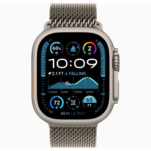 Apple Watch Ultra 2 49mm Titanium Case with Natural Milanese Loop (Medium)