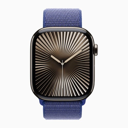 Apple Watch Series 10 42mm, Natural Titanium Case with Sport Loop - Ultramarine