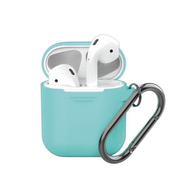 Coffea Protective Silicone Case with Keychain for Apple AirPods 2 Gray 