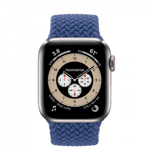 Apple Watch Edition Series 6 Titanium 40mm, плетёный монобраслет атлантический синий