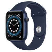 Apple Watch Series 6 44 мм, синий алюминий, спортивный ремешок «тёмный ультрамарин»