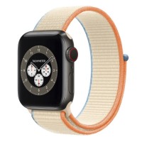 Apple Watch Edition Series 6 Titanium Space Black 40mm, спортивный браслет кремового цвета