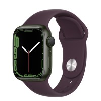 Apple Watch Series 7 41 мм, зеленый алюминий, спортивный ремешок «Тёмная вишня»
