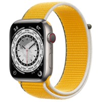 Apple Watch Series 7 45 мм Титан, спортивный браслет Ярко-жёлтый