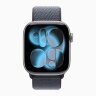Apple Watch Series 11 42mm, Space Gray Aluminum Case with Sport Loop - Anchor Blue