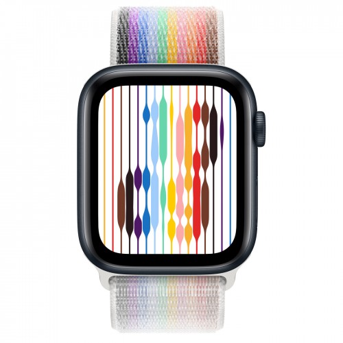 Apple Watch SE (2022) 44mm, Midnight Aluminum Case with Sport Loop - Pride Edition