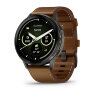 Умные часы Garmin Venu 4 45mm, Slate, Black Silicone Band and Brown Leather Band