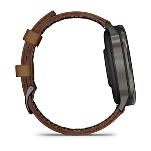 Умные часы Garmin Venu 4 45mm, Slate, Black Silicone Band and Brown Leather Band