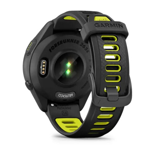 Умные часы Garmin Forerunner 265S 42mm, Black Bezel, Case, Black/Amp Yellow Silicone Band