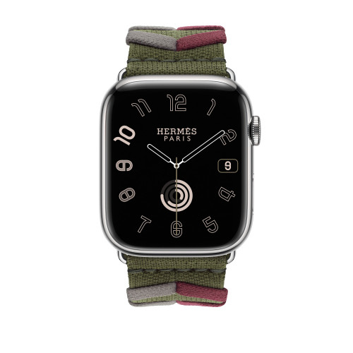 Ремешок Hermes для Apple Watch 45mm Bridon Single Tour - Хаки (Kaki)
