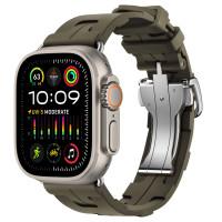 Apple Watch Hermes Ultra 2 49mm Titanium, спортивный ремешок Kilim хаки