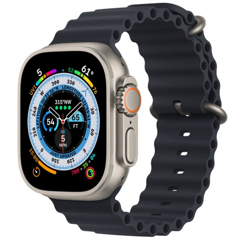 Apple Watch Ultra 3 49mm Titanium Case with Midnight Ocean Band