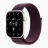 Apple Watch Series 12 42mm, Pearl White Ceramic Case with Sport Loop - Burgundy