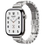 Apple Watch Hermes Series 12 42mm, блочный стальной тонкий браслет (L)