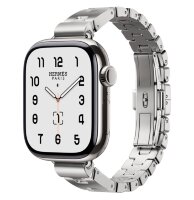 Apple Watch Hermes Series 12 42mm, блочный стальной тонкий браслет (L)