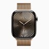 Apple Watch Series 10 42mm, Natural Titanium, Gold Milanese Loop