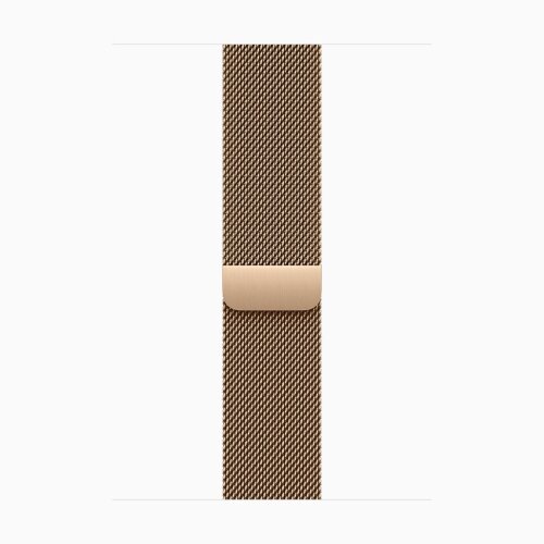 Apple Watch Series 10 42mm, Natural Titanium, Gold Milanese Loop