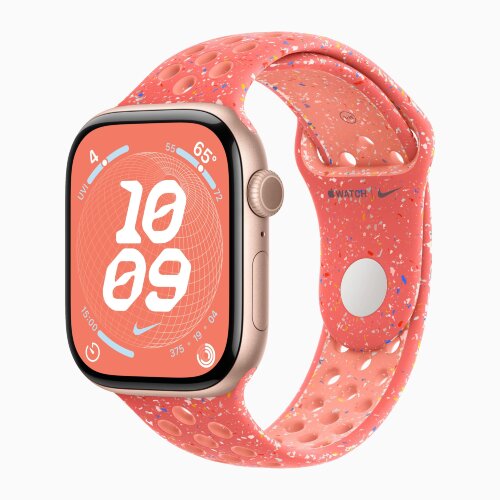 Apple Watch Series 10 42mm, Rose Gold Aluminum Case with Nike Sport Band - Magic Ember
