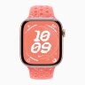 Apple Watch Series 10 42mm, Rose Gold Aluminum Case with Nike Sport Band - Magic Ember