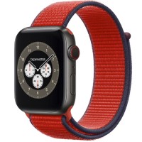 Apple Watch Edition Series 6 Titanium Space Black 44mm, красный спортивный браслет