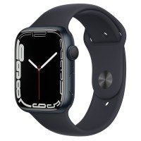 Apple Watch Series 7 45 мм, алюминий и спортивный ремешок в цвете "Тёмная ночь"