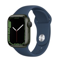 Apple Watch Series 7 41 мм, зеленый алюминий, спортивный ремешок «Синий омут»