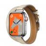 Apple Watch Hermes Series 8 41mm, длинный двойной кожаный ремешок бежевого цвета