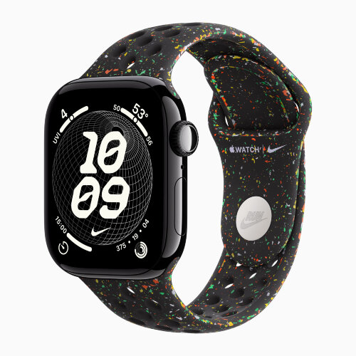Apple Watch Series 11 42mm, Jet Black Aluminum Case with Nike Sport Band - Midnight Black