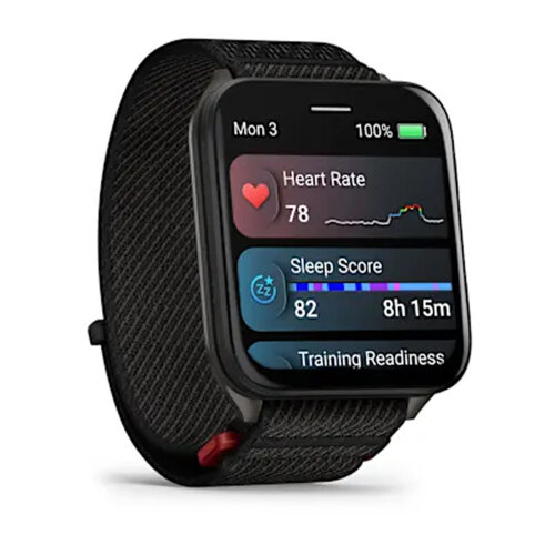 Умные часы Garmin Venu X1 Black, Slate Titanium Caseback, Black Comfort/Fit Nylon Band