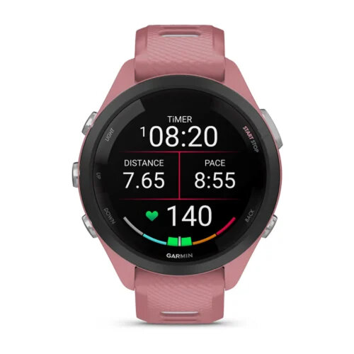 Умные часы Garmin Forerunner 265S 42mm, Black Bezel, Light Pink Case, Light Pink/Whitestone Silicone Band