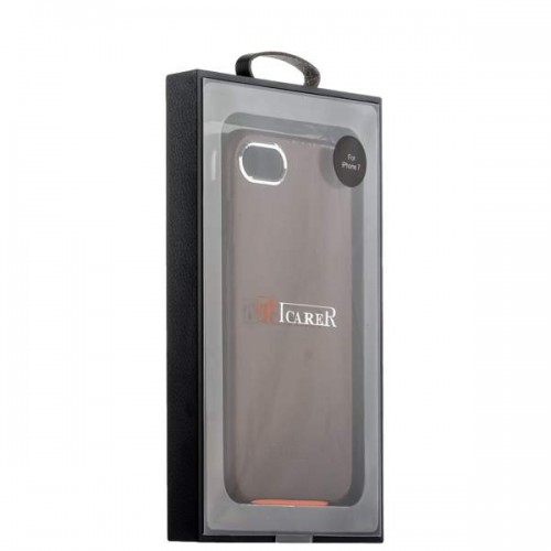Кожаная накладка i-Carer для iPhone 8 и 7 темно-коричневая