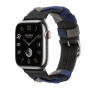 Ремешок Hermes для Apple Watch 45mm Bridon Single Tour - Черный (Noir)