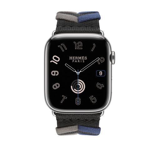Ремешок Hermes для Apple Watch 45mm Bridon Single Tour - Черный (Noir)