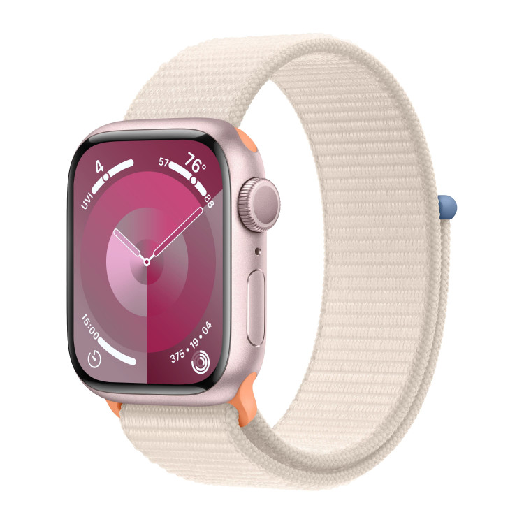 Apple Watch 9 Aluminum Midnight 41mm Starlight loop