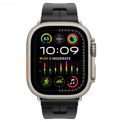 Apple Watch Hermes Ultra 2 49mm Titanium, спортивный ремешок Kilim черный