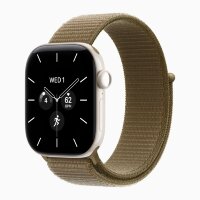 Apple Watch Series 12 42mm, Pearl White Ceramic Case with Sport Loop - Olive