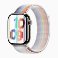 Apple Watch Series 10 46mm, Natural Stainless Steel Case with Sport Loop - Pride Edition
