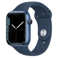 Apple Watch Series 7 45 мм, синий алюминий, спортивный ремешок «синий омут»