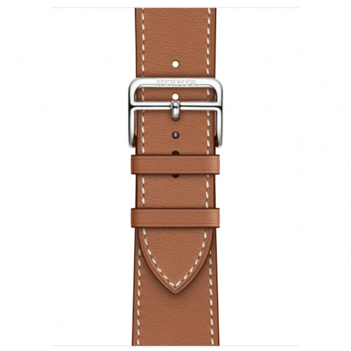 Apple Watch Hermes Series 11 42mm, классический кожаный ремешок коричневого цвета