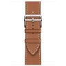 Apple Watch Hermes Series 11 42mm, классический кожаный ремешок коричневого цвета